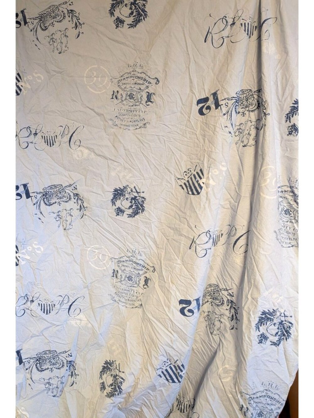 Ralph Lauren University Crest Skull Twin Fitted Sheet READ